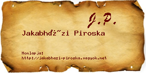 Jakabházi Piroska névjegykártya